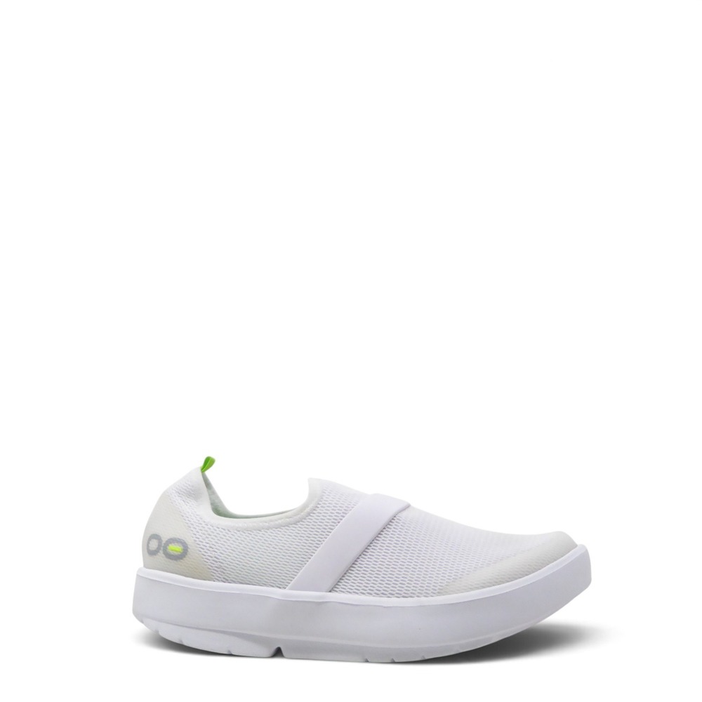 Oofos Womens OOMG Mesh Low Shoes White Slip On Recovery Sneakers 6